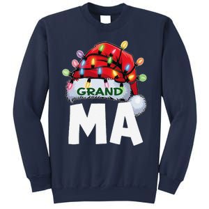 Santan Grandma Christmas Lights Pajama Family Xmas Sweatshirt