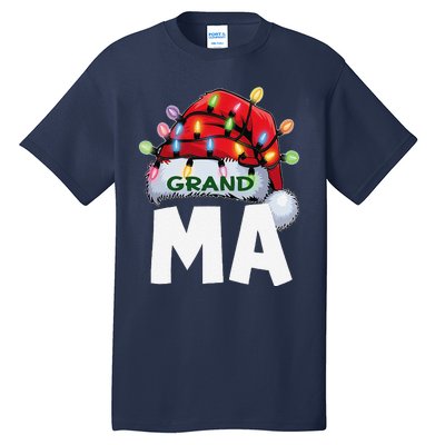 Santan Grandma Christmas Lights Pajama Family Xmas Tall T-Shirt