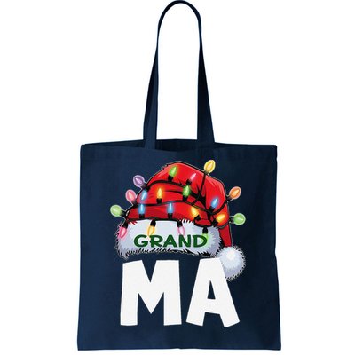 Santan Grandma Christmas Lights Pajama Family Xmas Tote Bag