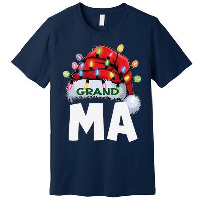 Santan Grandma Christmas Lights Pajama Family Xmas Premium T-Shirt