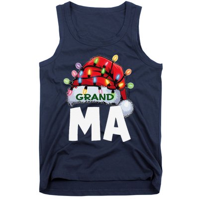 Santan Grandma Christmas Lights Pajama Family Xmas Tank Top