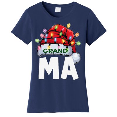 Santan Grandma Christmas Lights Pajama Family Xmas Women's T-Shirt