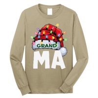 Santan Grandma Christmas Lights Pajama Family Xmas Long Sleeve Shirt