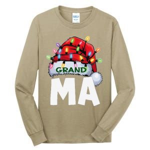 Santan Grandma Christmas Lights Pajama Family Xmas Tall Long Sleeve T-Shirt