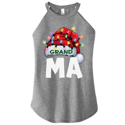 Santan Grandma Christmas Lights Pajama Family Xmas Women's Perfect Tri Rocker Tank