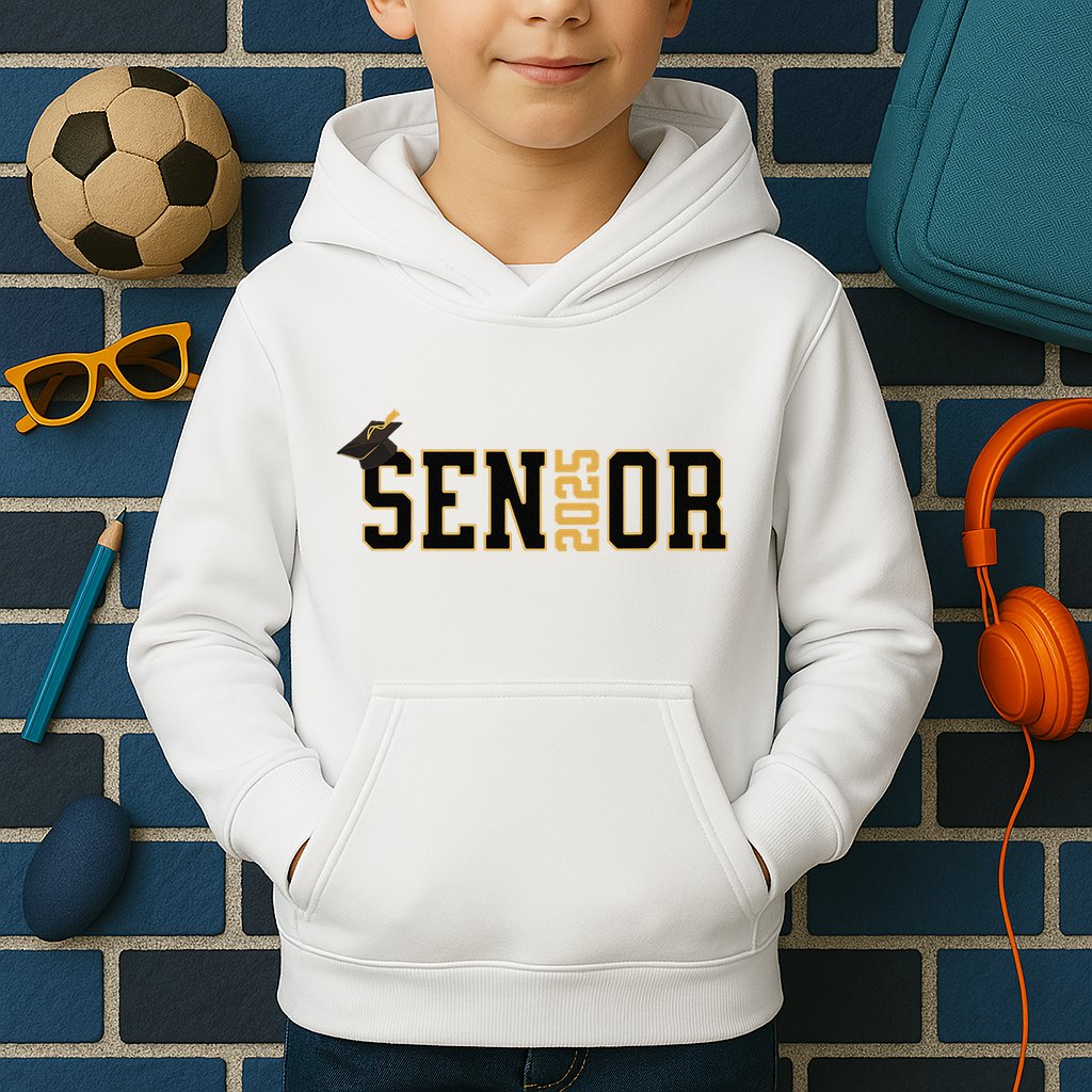 Senior Graduation Class Of 2025 And Vintage Kids Hoodie