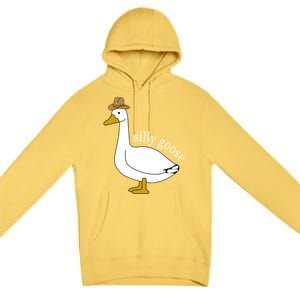 Silly Goose Cow Hat Funny Christmas Cute Gift Premium Pullover Hoodie