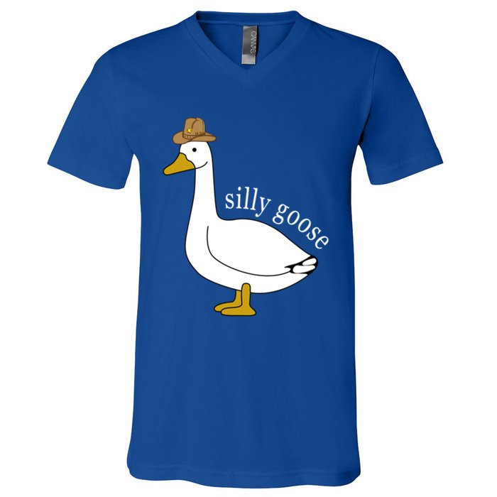 Silly Goose Cow Hat Funny Christmas Cute Gift V-Neck T-Shirt