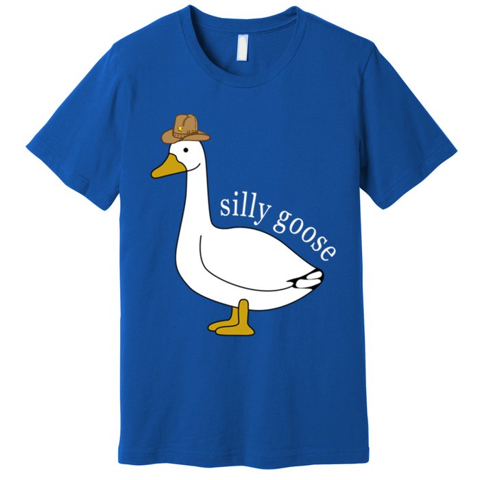 Silly Goose Cow Hat Funny Christmas Cute Gift Premium T-Shirt