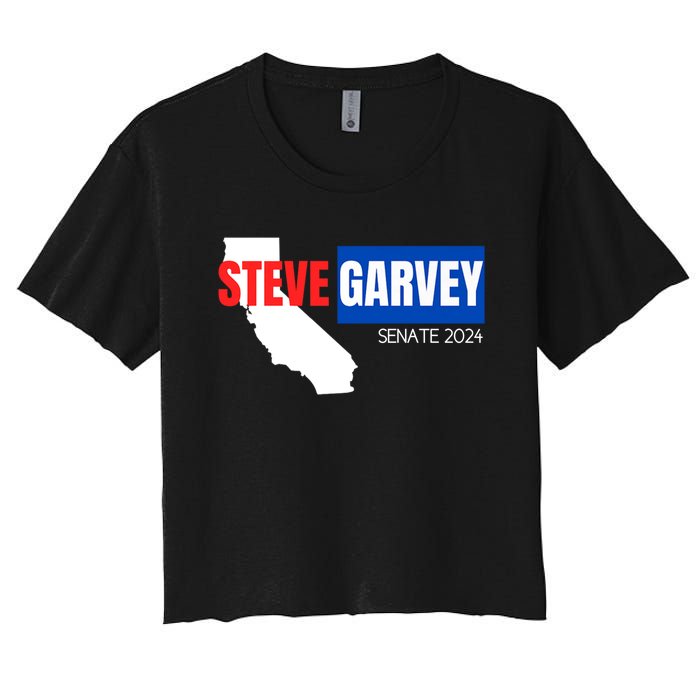 Steve Garvey California Senate Election Race 2024 Republican Women's Crop Top Tee