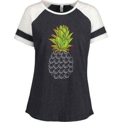 Sports Golfing Cool Gift Funny Pineapple Design Golf Player Cute Gift Enza Ladies Jersey Colorblock Tee