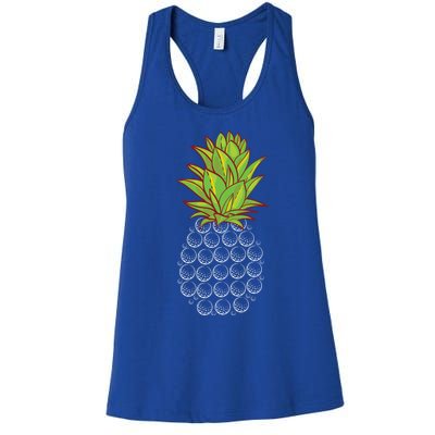 Sports Golfing Cool Gift Funny Pineapple Design Golf Player Cute Gift Women's Racerback Tank