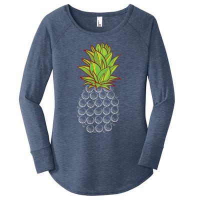 Sports Golfing Cool Gift Funny Pineapple Design Golf Player Cute Gift Women's Perfect Tri Tunic Long Sleeve Shirt