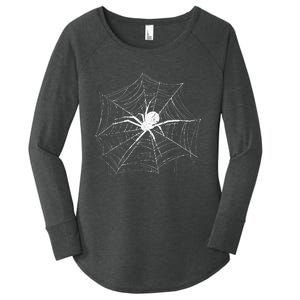 Spider Gift Costume Bird Spider Terrarium Spider Web Creepy Crawly Halloween Decor Women's Perfect Tri Tunic Long Sleeve Shirt