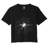 Spider Gift Costume Bird Spider Terrarium Spider Web Creepy Crawly Halloween Decor Women's Crop Top Tee