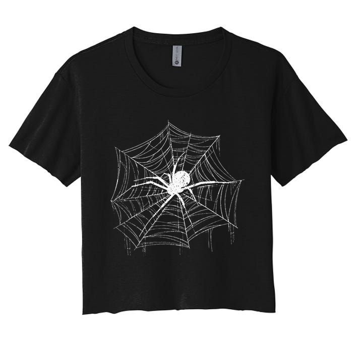 Spider Gift Costume Bird Spider Terrarium Spider Web Creepy Crawly Halloween Decor Women's Crop Top Tee