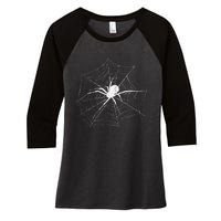 Spider Gift Costume Bird Spider Terrarium Spider Web Creepy Crawly Halloween Decor Women's Tri-Blend 3/4-Sleeve Raglan Shirt