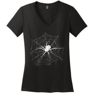 Spider Gift Costume Bird Spider Terrarium Spider Web Creepy Crawly Halloween Decor Women's V-Neck T-Shirt