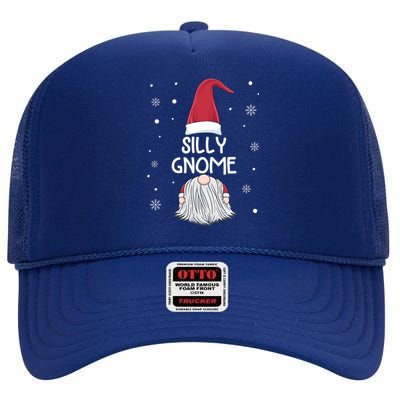 Silly Gnome Christmas Matching Family Group Gift High Crown Mesh Back Trucker Hat