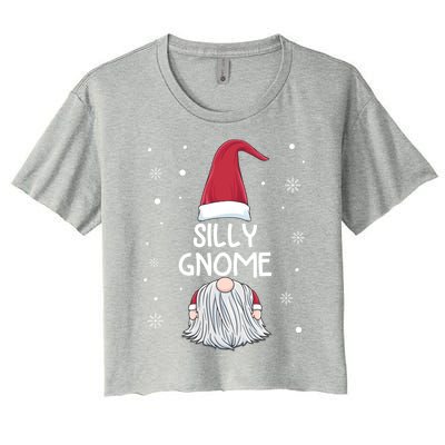 Silly Gnome Christmas Matching Family Group Gift Women's Crop Top Tee