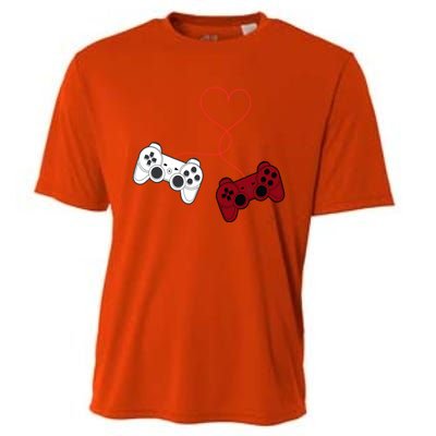 Sarcastic Gamer Controllers Heart Video Games Valentines Day Funny Gift Cooling Performance Crew T-Shirt