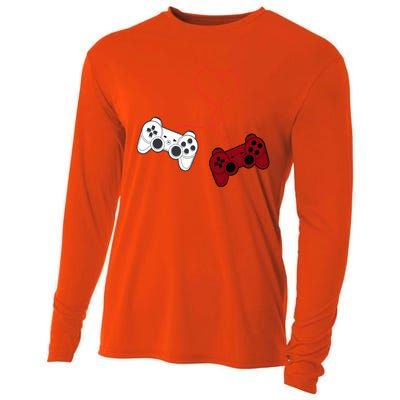 Sarcastic Gamer Controllers Heart Video Games Valentines Day Funny Gift Cooling Performance Long Sleeve Crew