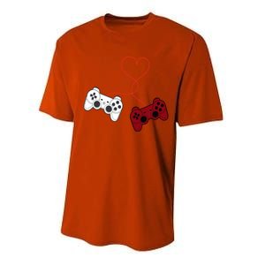 Sarcastic Gamer Controllers Heart Video Games Valentines Day Funny Gift Performance Sprint T-Shirt