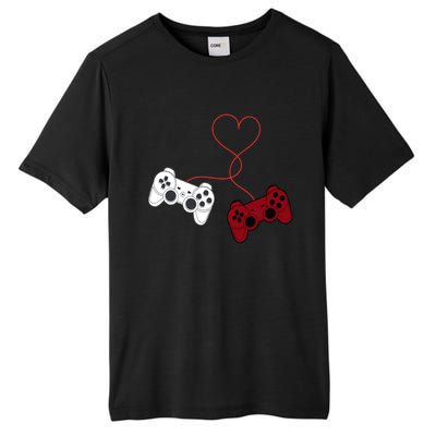 Sarcastic Gamer Controllers Heart Video Games Valentines Day Funny Gift Tall Fusion ChromaSoft Performance T-Shirt