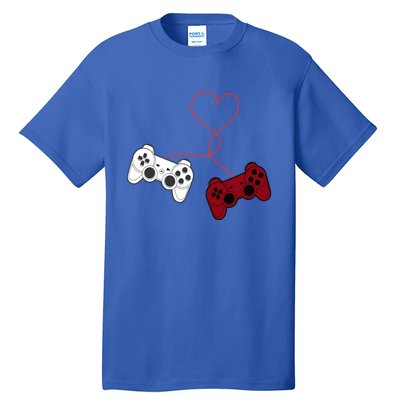 Sarcastic Gamer Controllers Heart Video Games Valentines Day Funny Gift Tall T-Shirt