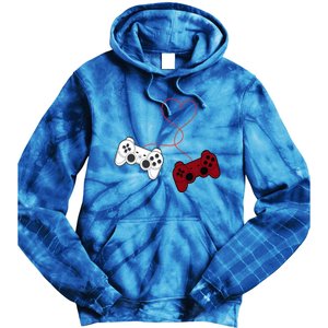 Sarcastic Gamer Controllers Heart Video Games Valentines Day Funny Gift Tie Dye Hoodie