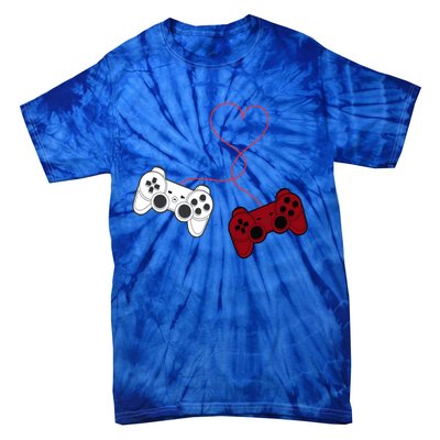 Sarcastic Gamer Controllers Heart Video Games Valentines Day Funny Gift Tie-Dye T-Shirt