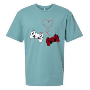 Sarcastic Gamer Controllers Heart Video Games Valentines Day Funny Gift Sueded Cloud Jersey T-Shirt