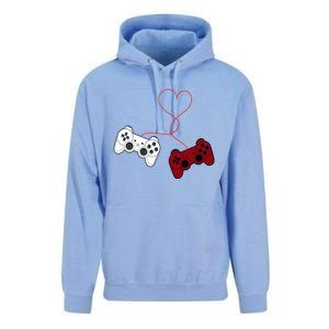 Sarcastic Gamer Controllers Heart Video Games Valentines Day Funny Gift Unisex Surf Hoodie