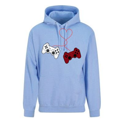 Sarcastic Gamer Controllers Heart Video Games Valentines Day Funny Gift Unisex Surf Hoodie