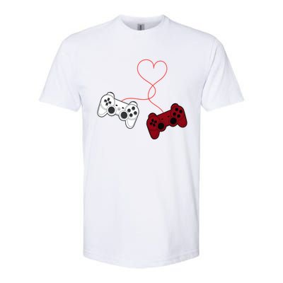 Sarcastic Gamer Controllers Heart Video Games Valentines Day Funny Gift Softstyle CVC T-Shirt