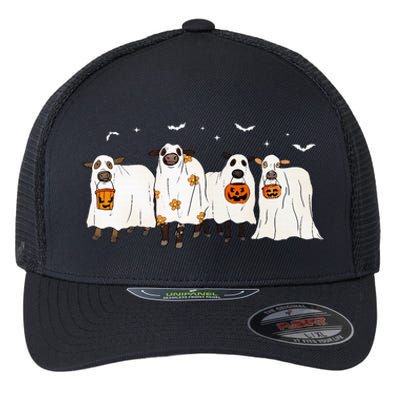 S.H.E.E.P Ghost Cows Halloween Cute Outfit Adults Flexfit Unipanel Trucker Cap