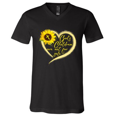 Sunflower Gods Children Are Not For Sale Fun Gods Children V-Neck T-Shirt