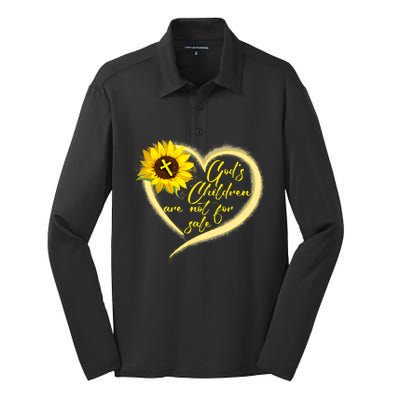 Sunflower Gods Children Are Not For Sale Fun Gods Children Silk Touch Performance Long Sleeve Polo