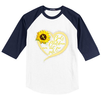 Sunflower Gods Children Are Not For Sale Fun Gods Children Baseball Sleeve Shirt