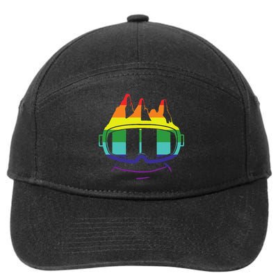 Ski Googles Colorful Skiing Sport 7-Panel Snapback Hat