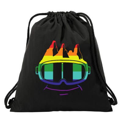 Ski Googles Colorful Skiing Sport Drawstring Bag