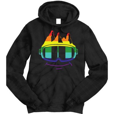 Ski Googles Colorful Skiing Sport Tie Dye Hoodie
