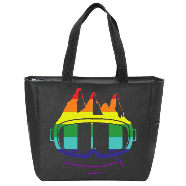 Ski Googles Colorful Skiing Sport Zip Tote Bag