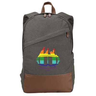 Ski Googles Colorful Skiing Sport Cotton Canvas Backpack