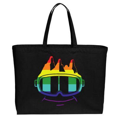 Ski Googles Colorful Skiing Sport Cotton Canvas Jumbo Tote