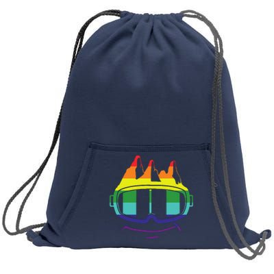 Ski Googles Colorful Skiing Sport Sweatshirt Cinch Pack Bag