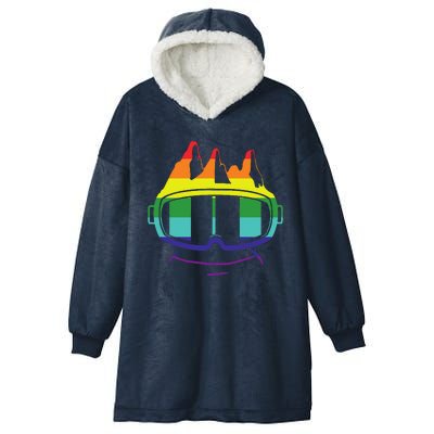 Ski Googles Colorful Skiing Sport Hooded Wearable Blanket