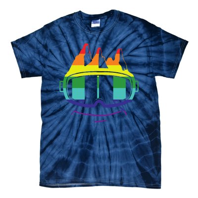 Ski Googles Colorful Skiing Sport Tie-Dye T-Shirt