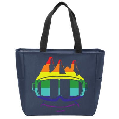 Ski Googles Colorful Skiing Sport Zip Tote Bag