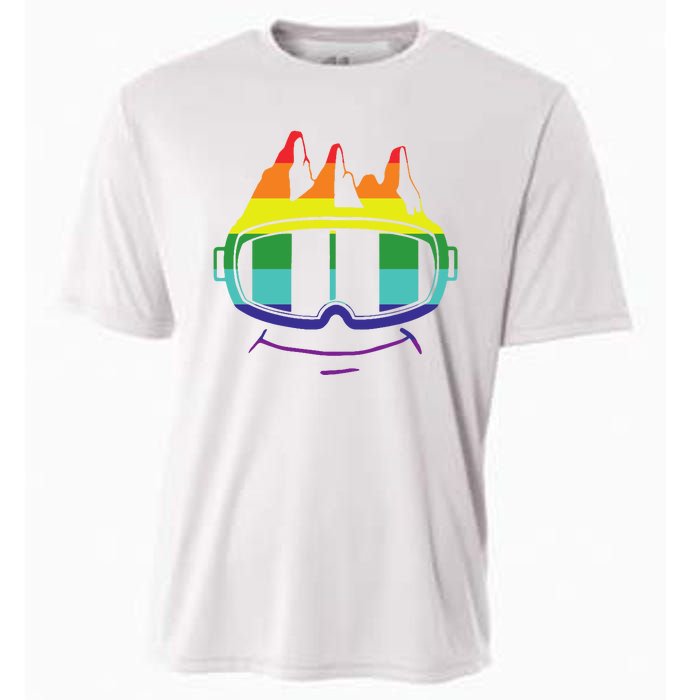 Ski Googles Colorful Skiing Sport Cooling Performance Crew T-Shirt